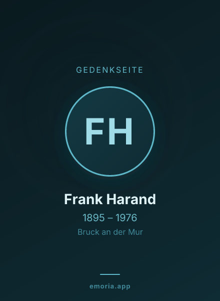 Gedenkportrait von Frank Harand