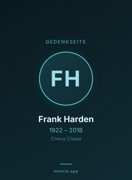 Gedenkportrait von Frank Harden