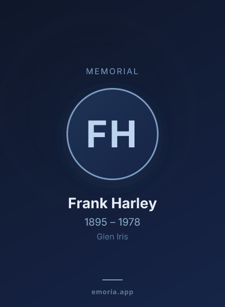 Memorial portrait of Frank Harley