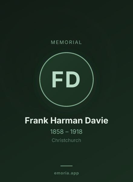 Memorial portrait of Frank Harman Davie