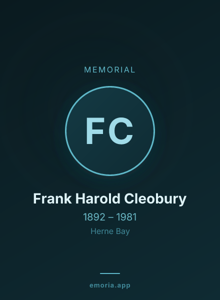 Memorial portrait of Frank Harold Cleobury