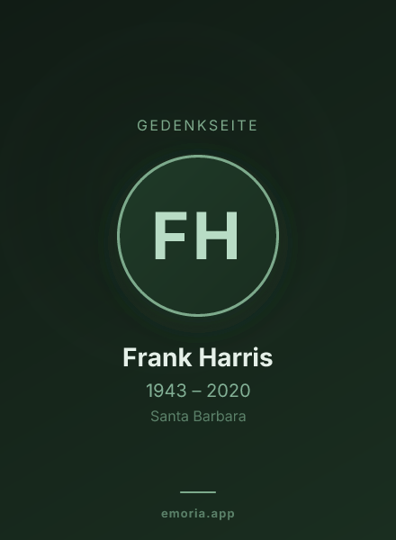 Gedenkportrait von Frank Harris