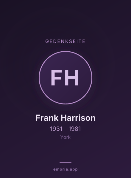 Gedenkportrait von Frank Harrison