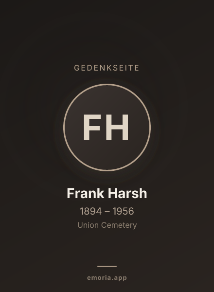 Gedenkportrait von Frank Harsh