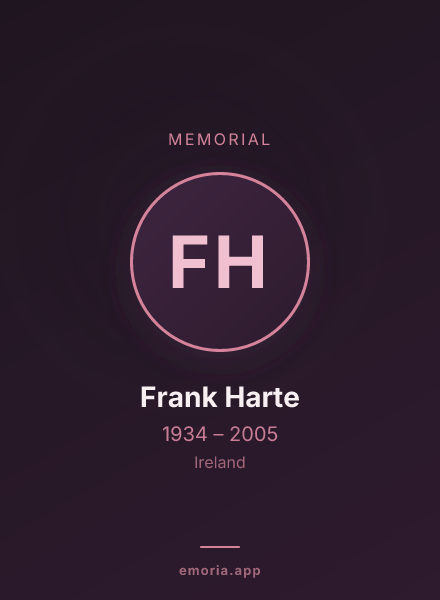 Memorial portrait of Frank Harte