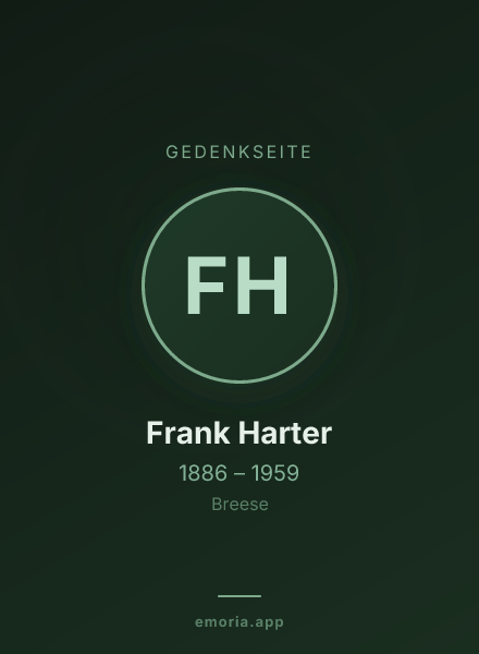 Gedenkportrait von Frank Harter