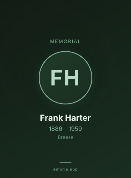 Memorial portrait of Frank Harter