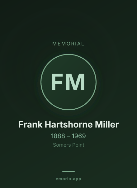 Memorial portrait of Frank Hartshorne Miller