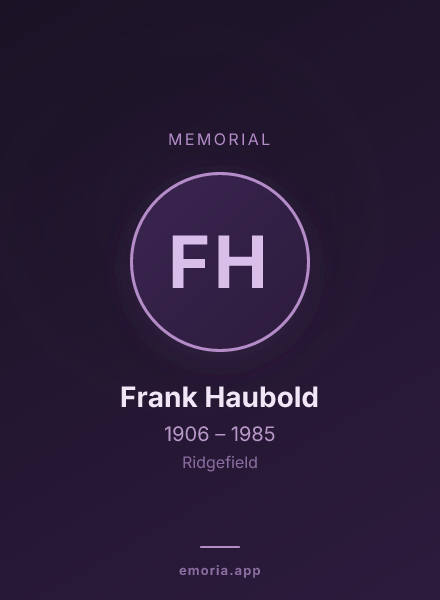 Memorial portrait of Frank Haubold