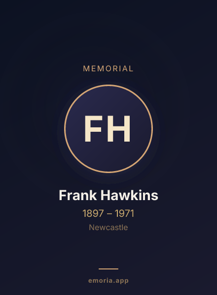 Memorial portrait of Frank Hawkins