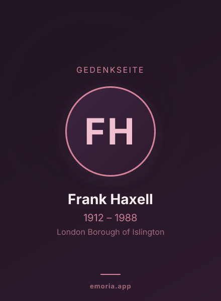 Gedenkportrait von Frank Haxell
