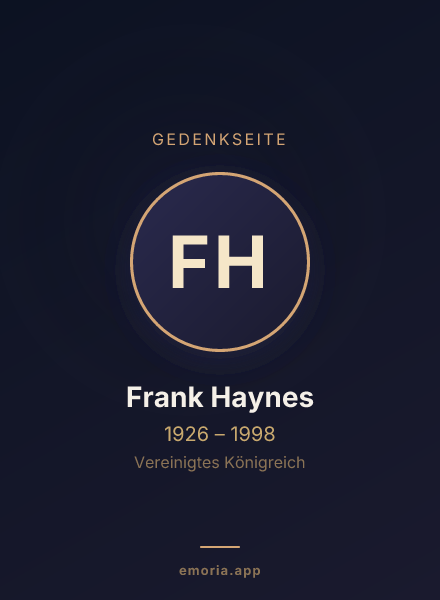 Gedenkportrait von Frank Haynes