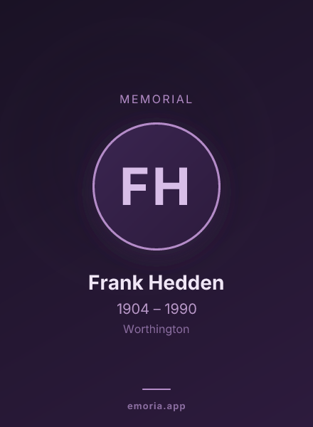 Memorial portrait of Frank Hedden