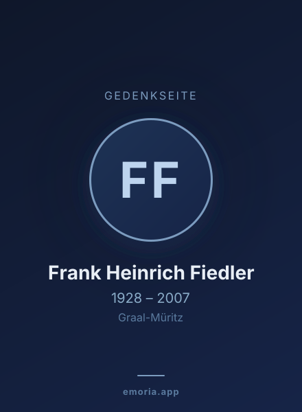 Gedenkportrait von Frank Heinrich Fiedler