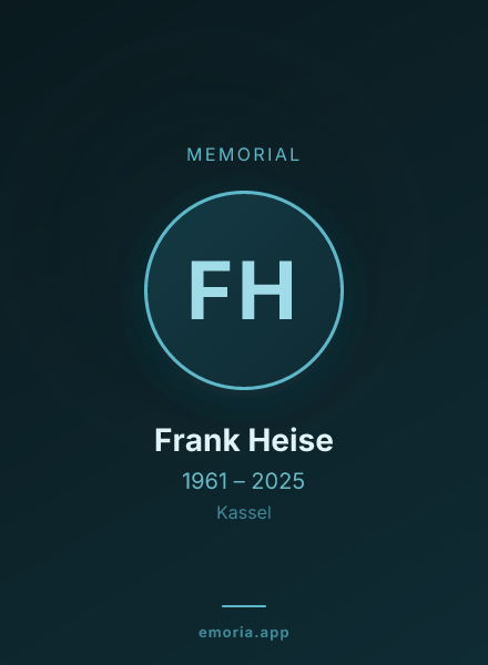 Memorial portrait of Frank Heise
