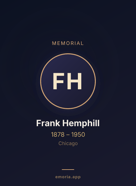 Memorial portrait of Frank Hemphill