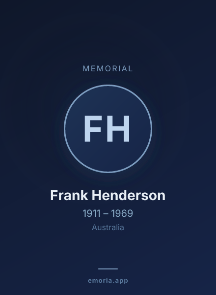 Memorial portrait of Frank Henderson