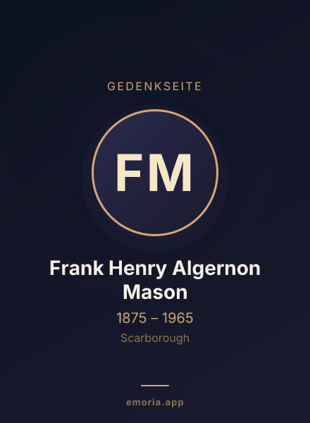 Gedenkportrait von Frank Henry Algernon Mason