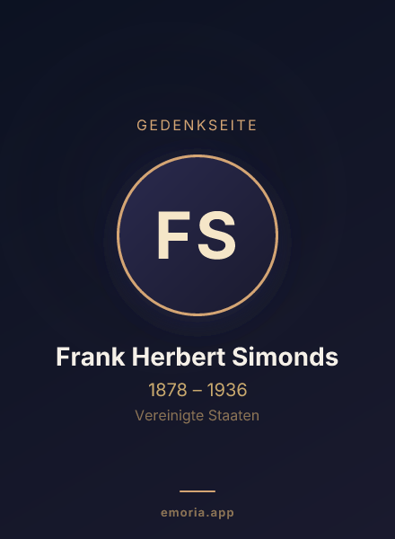 Gedenkportrait von Frank Herbert Simonds