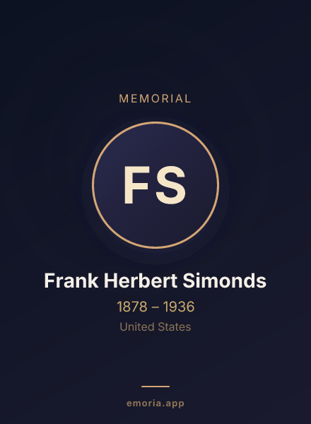 Memorial portrait of Frank Herbert Simonds