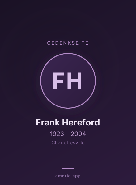 Gedenkportrait von Frank Hereford