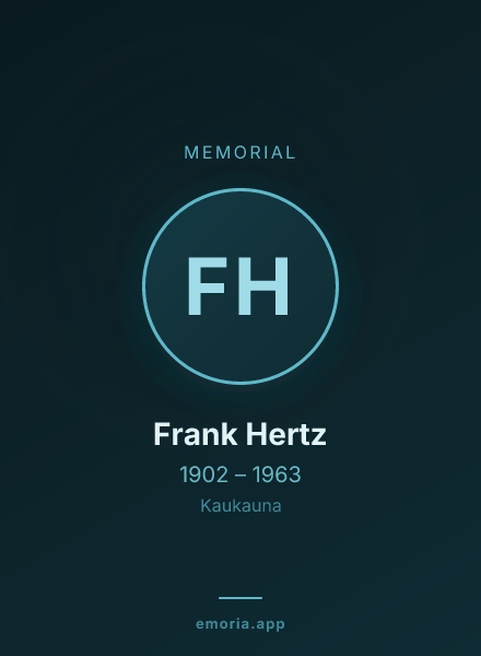 Memorial portrait of Frank Hertz