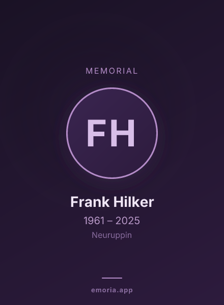 Memorial portrait of Frank Hilker