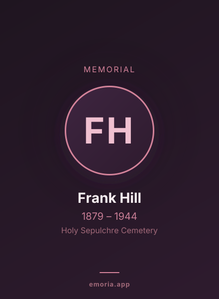 Memorial portrait of Frank Hill