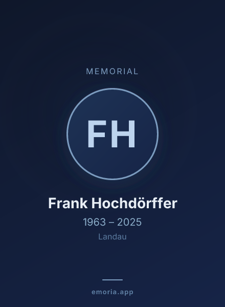 Memorial portrait of Frank Hochdörffer