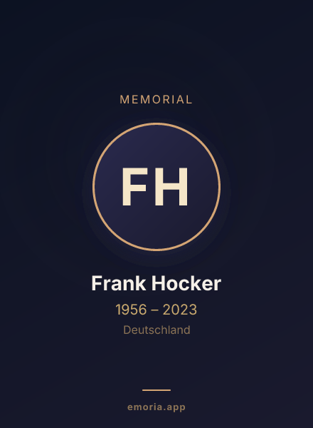 Memorial portrait of Frank Hocker