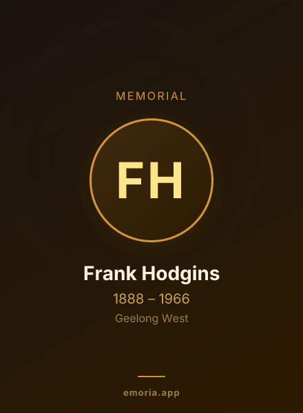 Memorial portrait of Frank Hodgins
