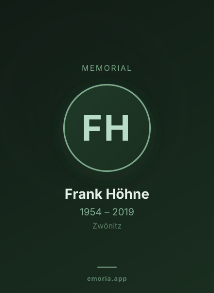 Memorial portrait of Frank Höhne
