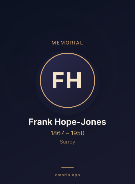 Memorial portrait of Frank Hope-Jones