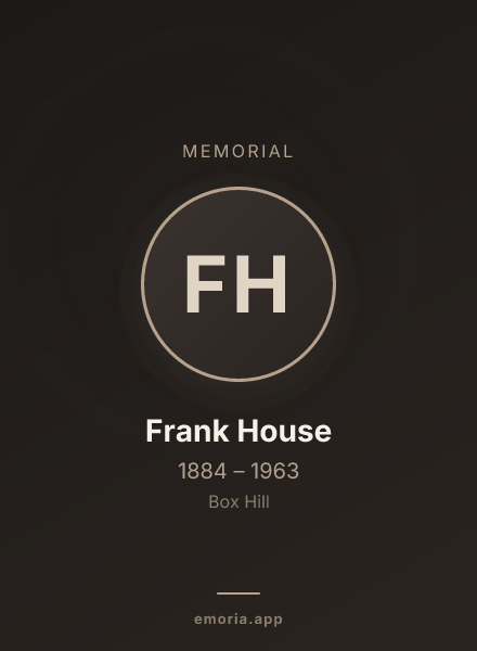 Memorial portrait of Frank House