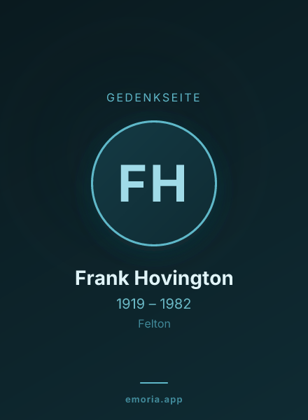Gedenkportrait von Frank Hovington
