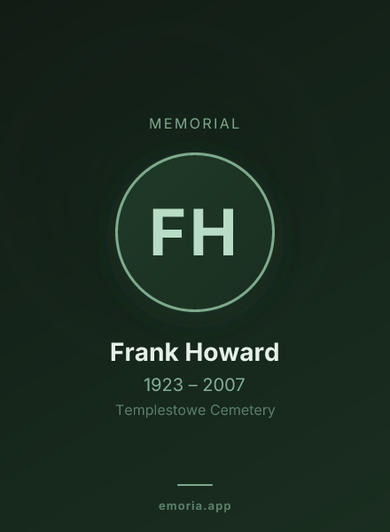 Memorial portrait of Frank Howard