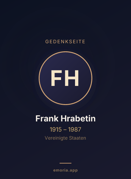 Gedenkportrait von Frank Hrabetin