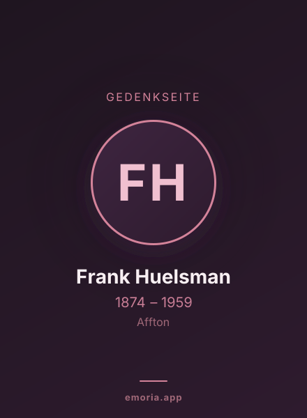 Gedenkportrait von Frank Huelsman