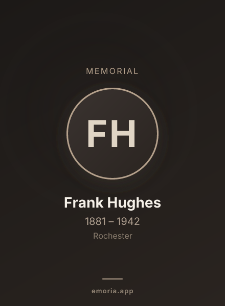 Memorial portrait of Frank Hughes