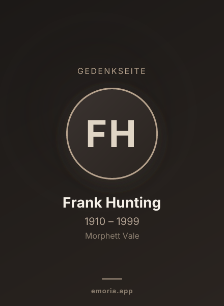 Gedenkportrait von Frank Hunting