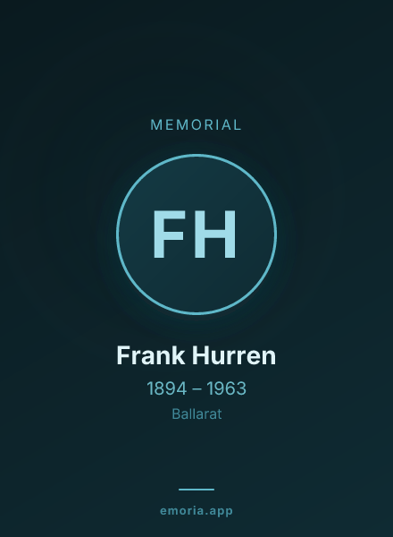 Memorial portrait of Frank Hurren