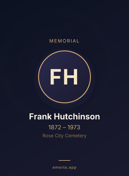 Memorial portrait of Frank Hutchinson