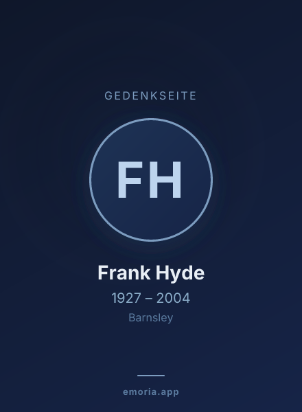 Gedenkportrait von Frank Hyde