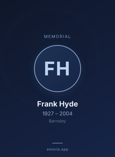 Memorial portrait of Frank Hyde