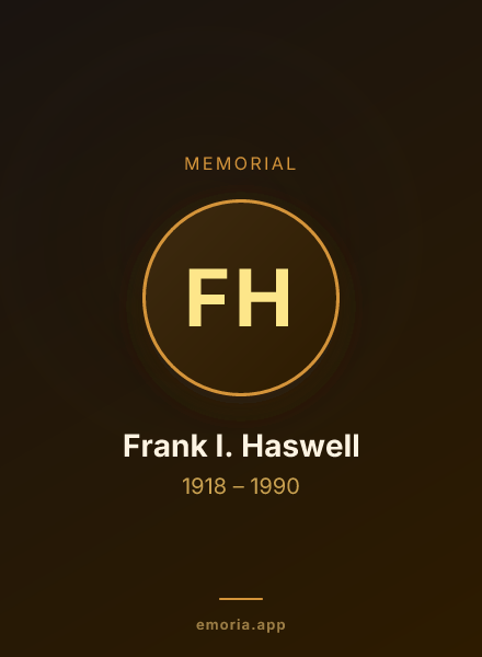 Memorial portrait of Frank I. Haswell