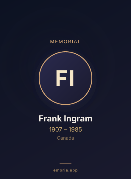 Memorial portrait of Frank Ingram