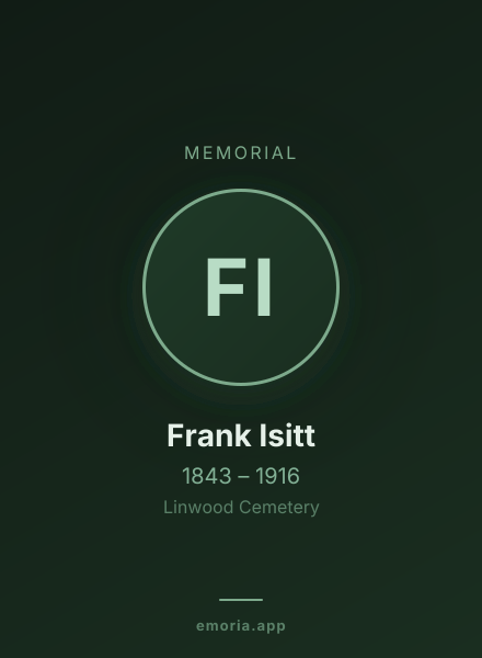 Memorial portrait of Frank Isitt