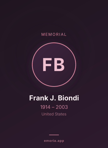 Memorial portrait of Frank J. Biondi