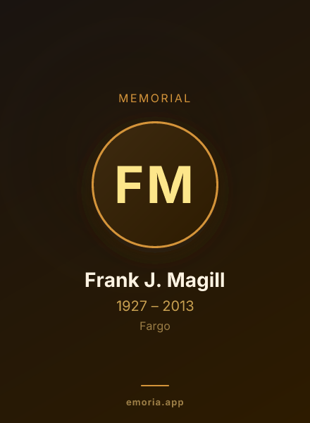 Memorial portrait of Frank J. Magill