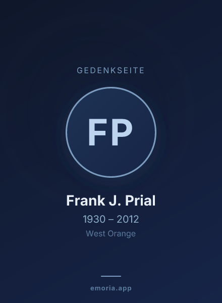 Gedenkportrait von Frank J. Prial